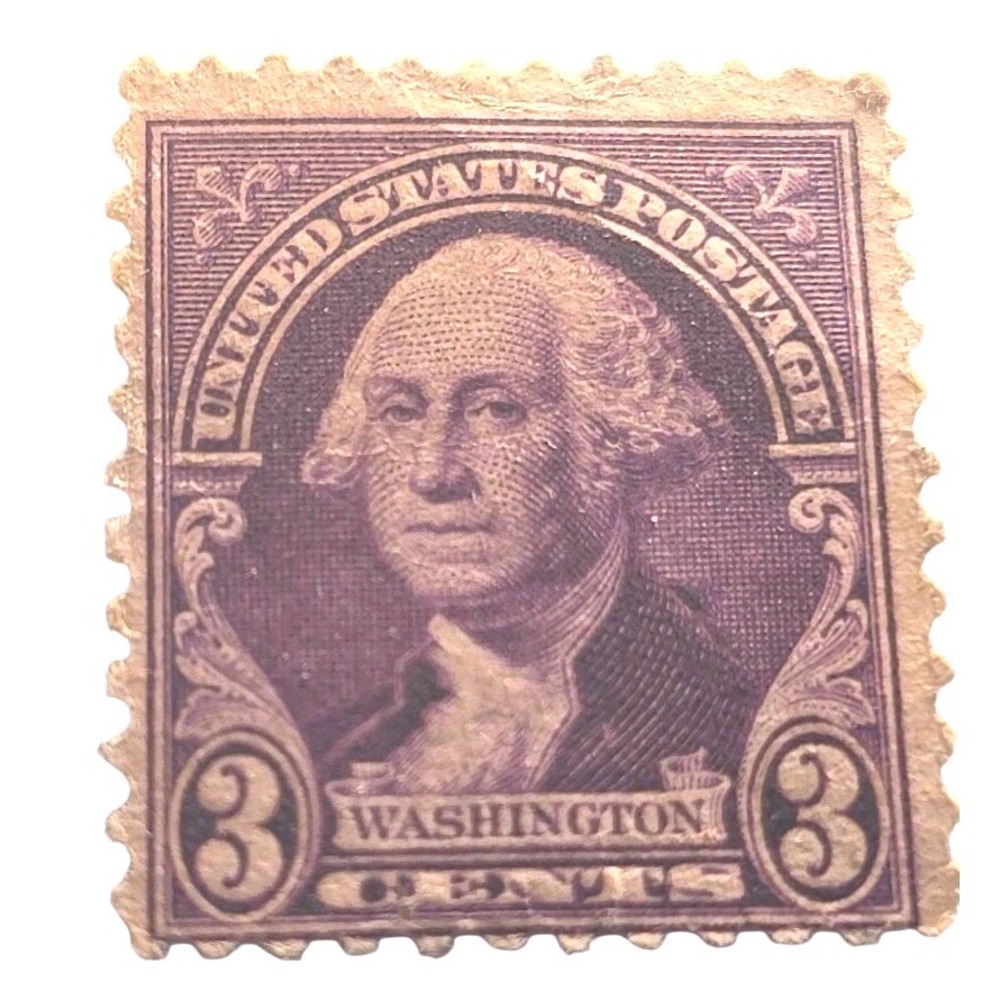US Postage Stamp 3 Cent George Washington Violet Washington-Franklin Issue‎